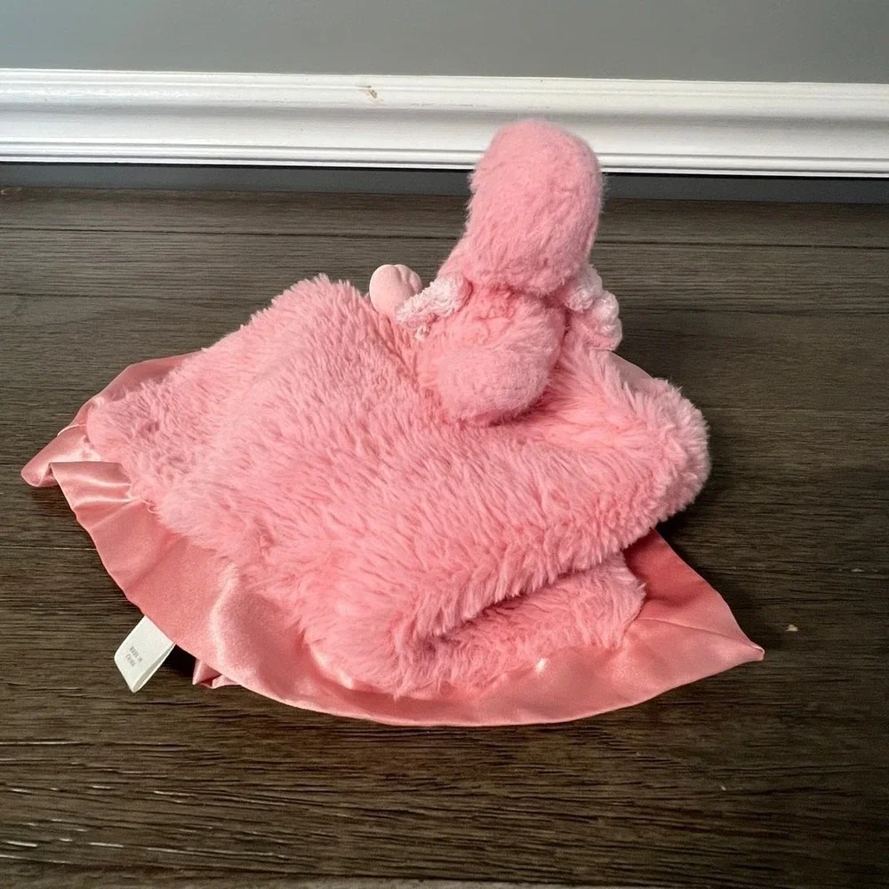 Cloud Island Pink Flamingo Plush Security‎ Blanket Lovey Satin Trim Target